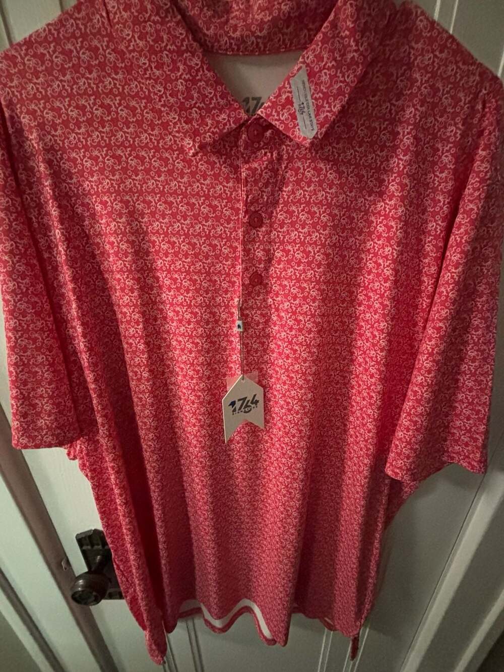 1774 Signature Bicycle Print Polo Shirt Red 2XL